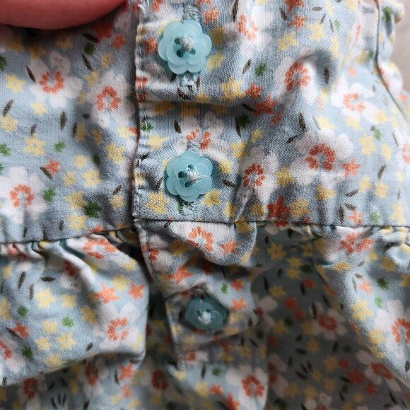 Cotton Dress set 0-3 months flower buttons 2 print set - Picture 6 of 6